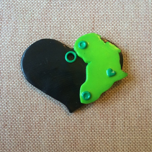 Africa Heart Pendant (black and green)